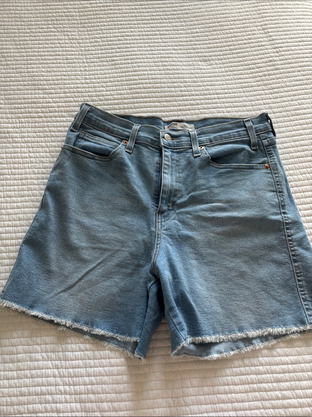 Signature by Levi Strauss Light Wash Denim Cutoff Shorts